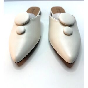 Journee Collection Women's Mallorie Button Mules Sandals Nude Size 9M NEW